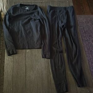 Thermal Long John set winter M/8 black unisex kids boys snow hunt ski sleigh